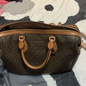 Michael Kors Dark Brown and Tan Satchel
